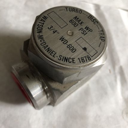new OLD Watson McDaniel 3/4" WD-600L Steam Trap Size TURBO-DISC-TRAP,BD,BV