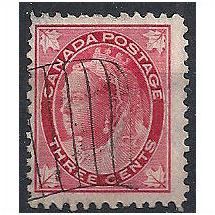 Canada 1897 SG145 3c Carmine Fine Used . .