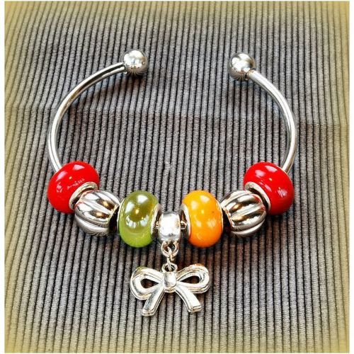 Love Knot Charm European Beads Silver Plated Bracelet Bangle Jewellery 1905