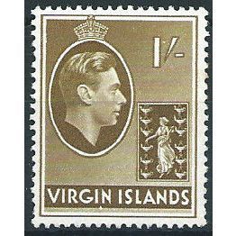 Virgin Islands 1938 SG117 1/- Olive-Brown CSP Mounted Mint ... .