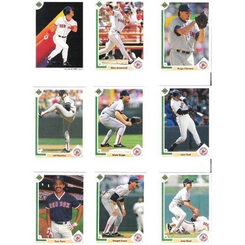 1991 Upper Deck baseball Boston Red Sox team set 31 cards- Clemens, Boggs