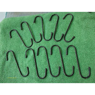 10 Pcs 5 inch S-Hooks Black w/PVC Display Plant Hanging Home Shop Garage Garden