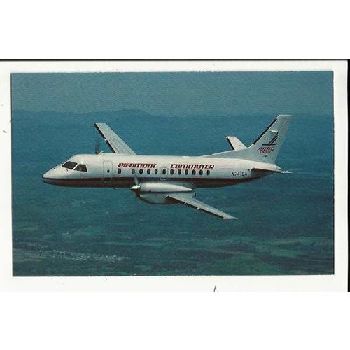 Aviation PIEDMONT COMMUTER SAAB 340A Postcard by Mary Jayne (MJ708)