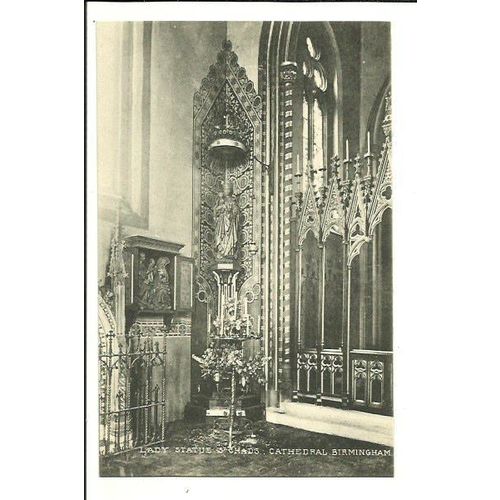 Warwickshire BIRMINGHAM St Chad's Cathedral Lady Statue Postcard