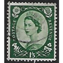 SG 530: 1/3d. green Definitive Stamp: Queen Elizabeth II, wmk. Tudor Crown