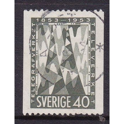 SWEDEN 1953 CENTENARY TELECOMMS USED SG341