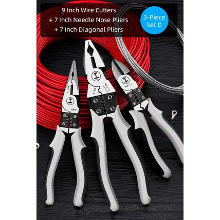 Electrician Wire Cutters CRV Multifunctional Diagonal Plier Needle Nose Pliers