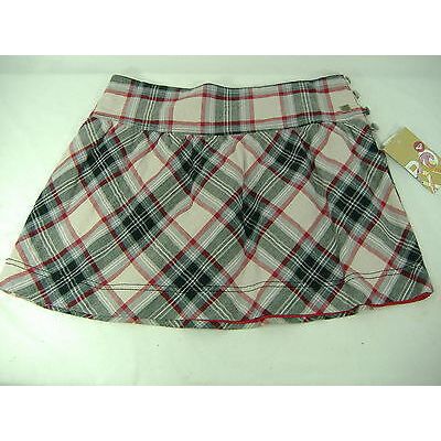 New ROXY Junior Womens 11 Zamira Gray Maroon Mini Skirt $40 34 Waist