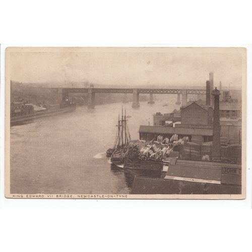 King Edward VII Bridge Newcastle-on-Tyne Old Postcard