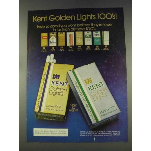 1977 Kent Golden Lights 100's Cigarettes Ad