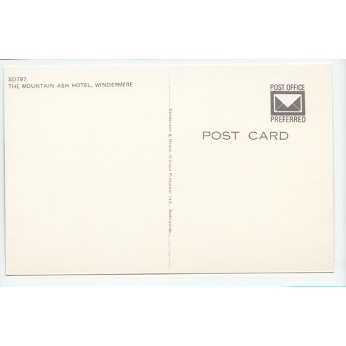 Mountain Ash Hotel Windermere Cumbria Postcard 797