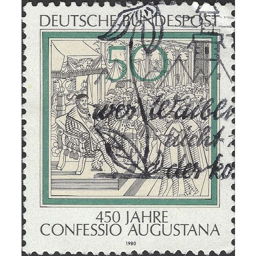 GERMANY, Augsburg Confession, green-blue 1980, 50pf