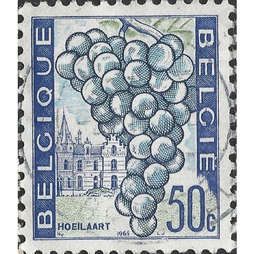 BELGIUM, Grapes and House, Hoeilaart, blue 1964, 50c, #2