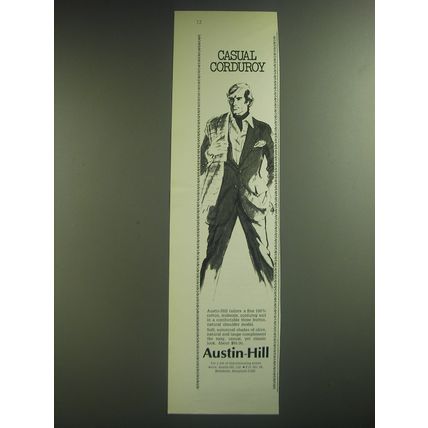 1974 Austin Hill Corduroy Suits Advertisement