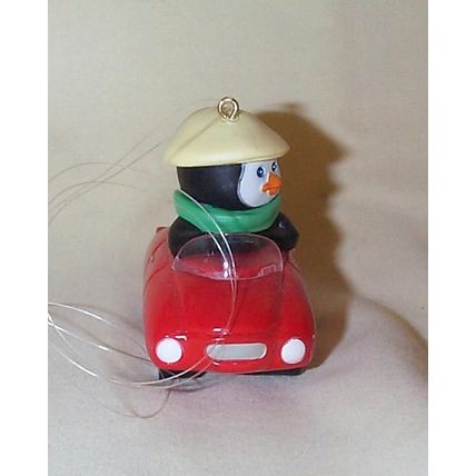 Hallmark Keepsake Ornament - 1990 Polar Penguin In His Polar Sport Car - QX5156