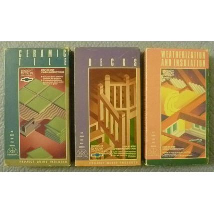 LOT OF 3 HOMETIME CERAMIC TILE DECKS & WEATHERIZATION INSULATION VHS VIDEOTAPES