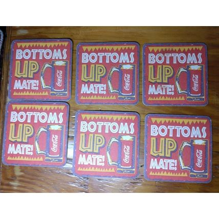 Jack & Coke Drink Coasters! Vtg. Hi-C Lemonade/Coke - Indoor/Outdoor Man Cave
