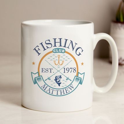 Fishing Club Mug for dad father son daughter girlfriend boyfriend personalised
