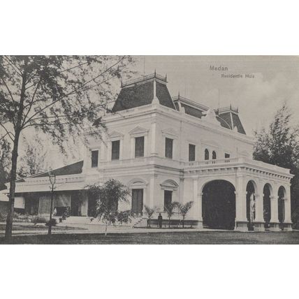 Medan Huis Resident Indonesia Antique Postcard