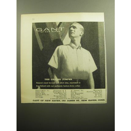 1958 Gant of New Haven Oxford Jumper Shirt Advertisement