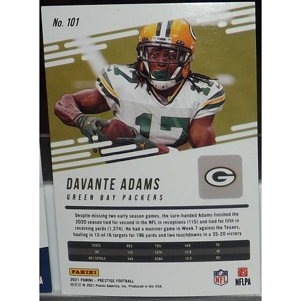 2021 Panini Prestige DAVANTE ADAMS (Packers) Xtra Points Astral #101
