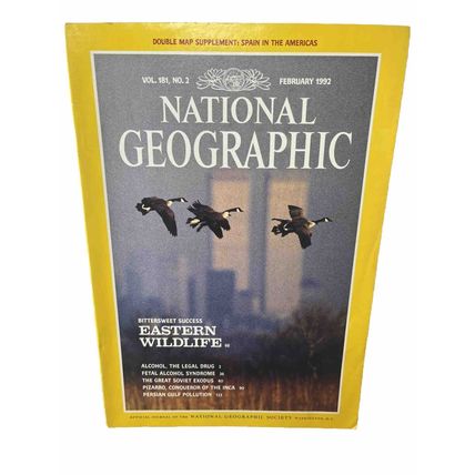 National Geographic Magazine Feb 1992 Eastern Wildlife - Vintage Collectable y