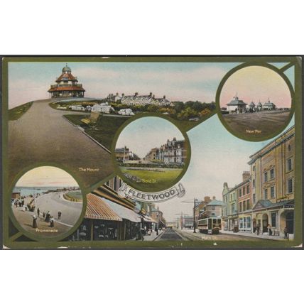 Multiview, Fleetwood, Lancashire, 1913 - Jackson & Son Postcard