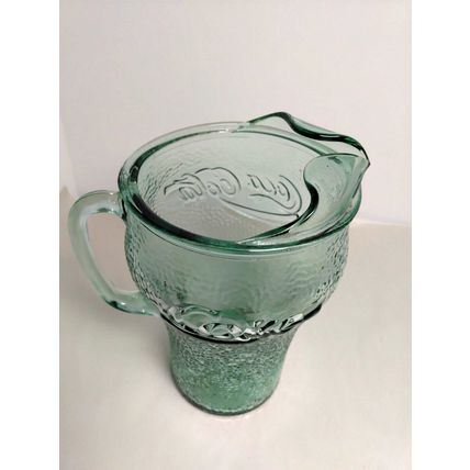 VTG Coca-Cola 64 oz Glass Pitcher USA Mid-Century 1970's - Excellent Condition!