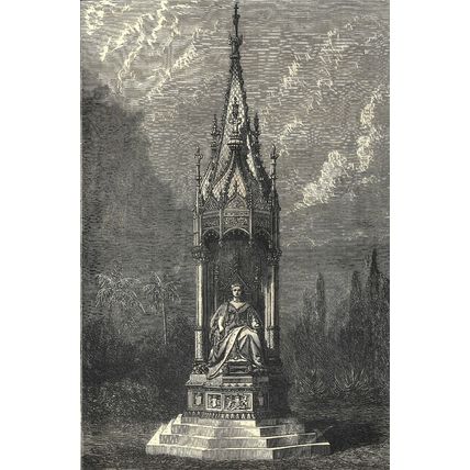 VICTORIA STATUE BOMBAY - GREAT LAXEY WATER-WHEEL 1872 VICTORIAN ENGRAVINGS