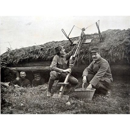 TRENCH MACHINES 1915 crossbow throwing grenades FRANCE WORLD WAR I PRINT