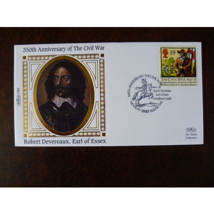 1992 GB Civil War set Benham silk covers Cromwell Charles I special handstamps