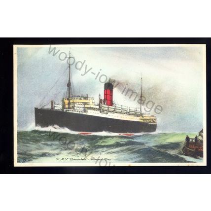 LS2530 - Cunard Liner - Lancastria - Artist - Frank H Mason - postcard