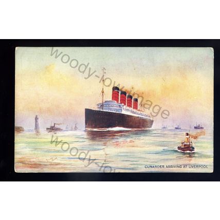 LS2541 - Cunard Liner - Mauretania - Artist - Richard Oliver?? - postcard