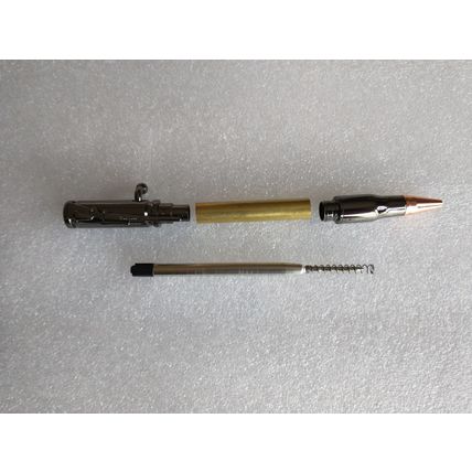 Rifle bolt action pen kit in Gunmetal finish