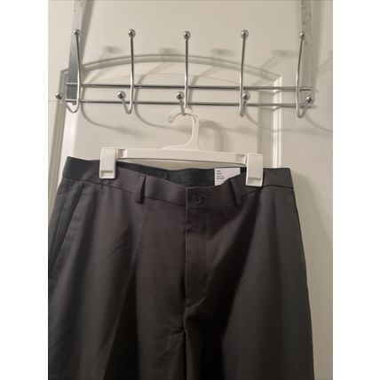 APT. 9 Men's Flat Front Dress Pants Easy Care Slim Fit Choose Your Size Gray