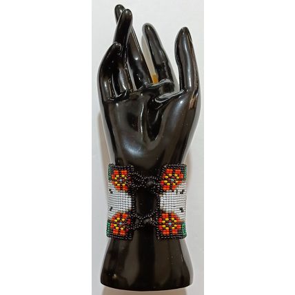 Traditional Huichol Art. Mexico Glass Seed Beads Bracelet. Animal Instinct 2