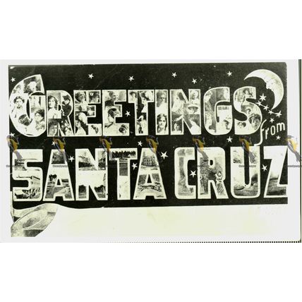 Greetings From Santa Cruz, USA, RP Kodak Postcard, 1940/50s