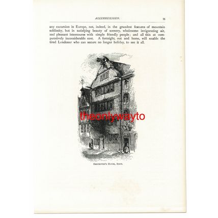 BRUNSWICK, OLD MARKET (BEETHOVEN'S HOUSE, BONN, Reverse), Book Illustration 1893