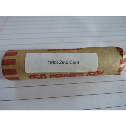 1983 Zinc Penny Roll 50 Coins