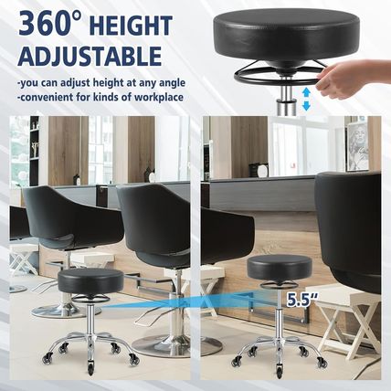 Rolling Stool with Wheels 400Lbs Weight Capacity,Heavy Duty Lash Chair Adjustabl