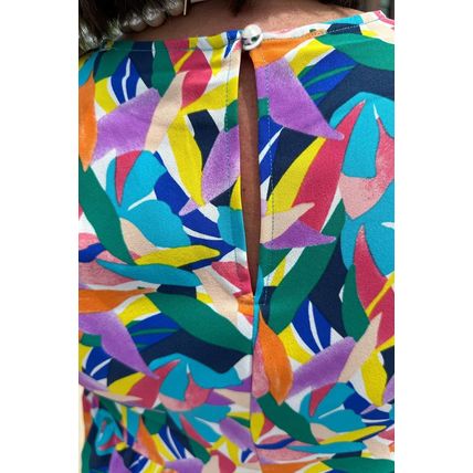 Blue Geometric Print Ruffled Short Sleeve Plus Size Tiered Maxi Dress