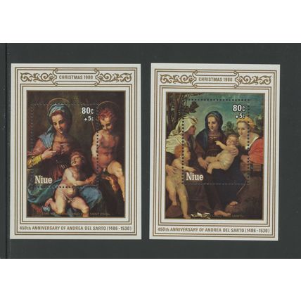 Niue B43-B46, 1980 Christmas Type (Paintings), S/S, MNH (NIU417)