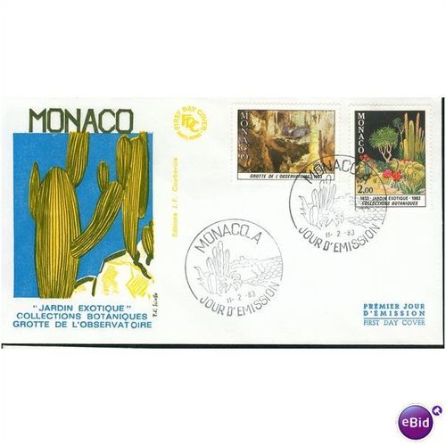 Monaco FDC 1983 - SG 1608 + SG 1606 - "Jardin Exotique"