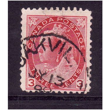 CANADA 1898 3c ROSE CARMINE SG 156 FINE USED #4