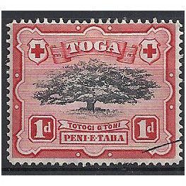 Tonga 1897 SG39 1d Black & Scarlet Mounted Mint ..