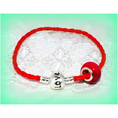 Summer Gift Love Clasp Woven Bracelet Red Bead Bangle Wristband Jewellery 893