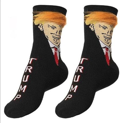 Donald Trump Funny Black Socks 3D Hair