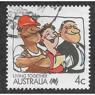 AUS 1988 4c 'LIVING TOGETHER - TRADE UNIONS' FINE USED (EBID67-131)