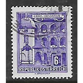 AUSTRIA 1957 BUILDINGS GRAZTOWN HALL 6s VIOLET SG 1319 FINE USED#