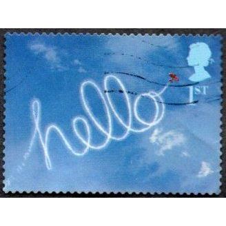 2002 "Ocassions" Greetings Stamps 1st Val, "Hello" S/a D/c Fine Used. Off Paper